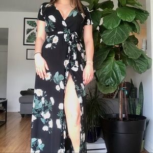 Floral Wrap Maxi Dress